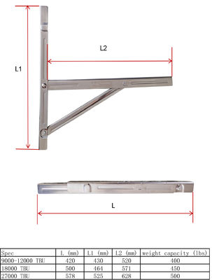 주문 스플릿 에어컨 장착 브래킷 중량 벽 장착 유니버설 AC 브래킷 하드웨어와 함께 online manufacture